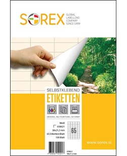SOREX SELF ADHESIVE LABELS NO.1 PKT OF 100 SHEETS - SOR 210297