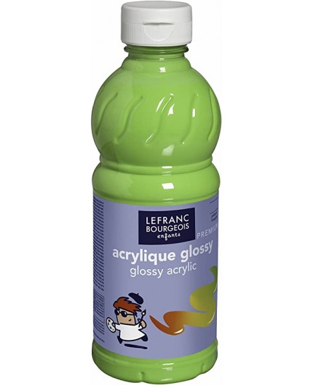 LEFRANC & BOURGEOIS GLOSSY ACRYLIC BRIGHT GREEN 500ML