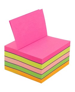 N6624 NEON STICKY NOTE PINK 75 X 75 MM OR 3 X 3 INCH