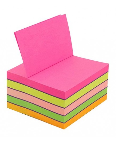 N6624 NEON STICKY NOTE PINK 75 X 75 MM OR 3 X 3 INCH