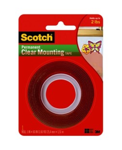 SCOTCH MOUNTING TAPE 2.54CMX1.52MM CLEAR
