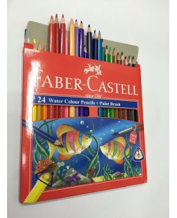 FABER CASTELL - Water Colour Pencils (Box of 24 Pencils + 1 Brush)